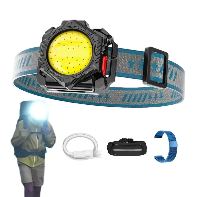 Head Lights For Forehead LED Headlight Head Flashlight Waist Lamps 3 In 1 Bright Headlamp Rechargeable Wrist Light Lightweight