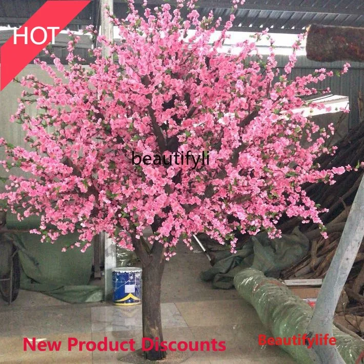 A9344 Emulational Peach Tree Large Living Room Shower Shop Decorative  Peach Blossom Fake Peach Tree Emulational Greenery Bonsai