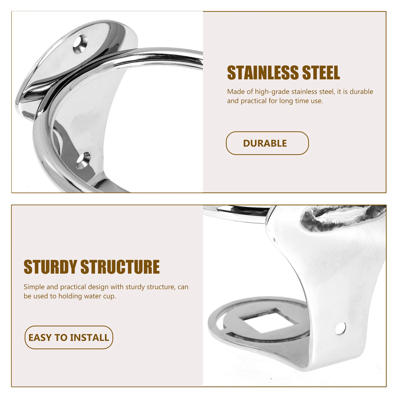 

Stainless Steel Cup Holder Water Rack Bottle Yacht RV Boat Truck Car Apartment Shampoo Shower Gel Storage Durable Smooth