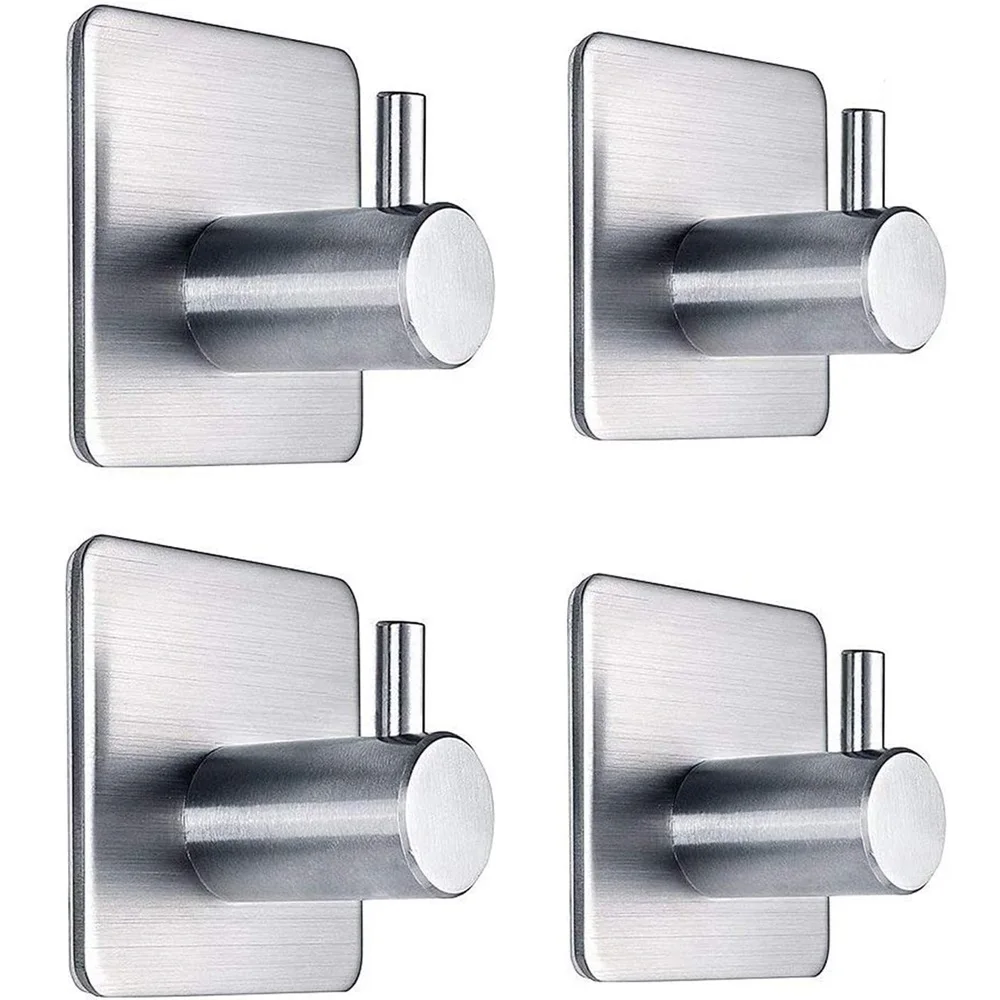 Self adhesive hook heavy-duty towel rack, 5-piece set, wall self-adhesive 304 stainless steel, no need for drilling, waterproof