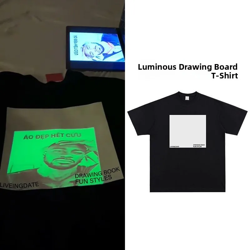 

Новая летняя светящаяся футболка Painoard ex Fun с флуоресцентным принтом из чистого хлопка, свободная пара ort Sve, мужская...