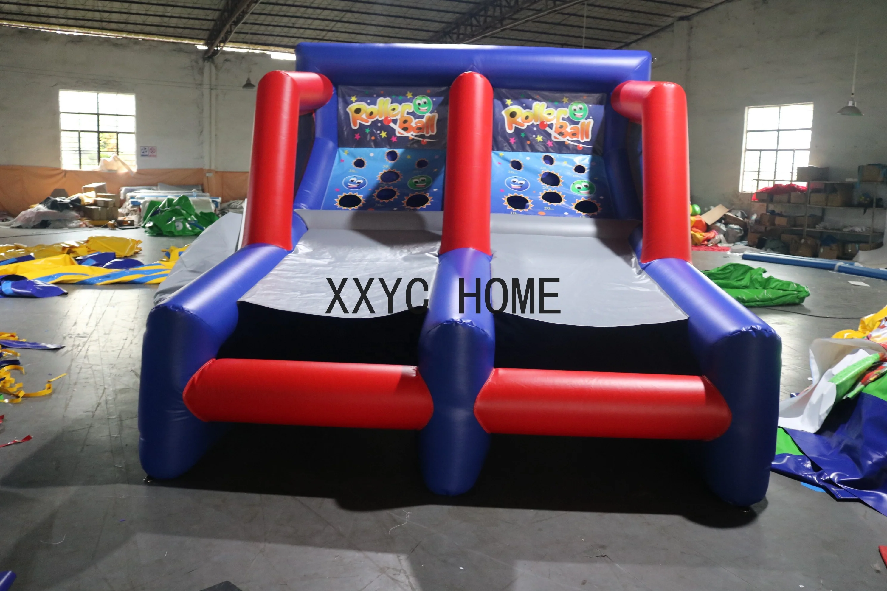 Carnival Interactive Games 2 Lanes Inflatable Roller Ball 2 Player Inflatable Game Comes Skee Tennis Balls Ball