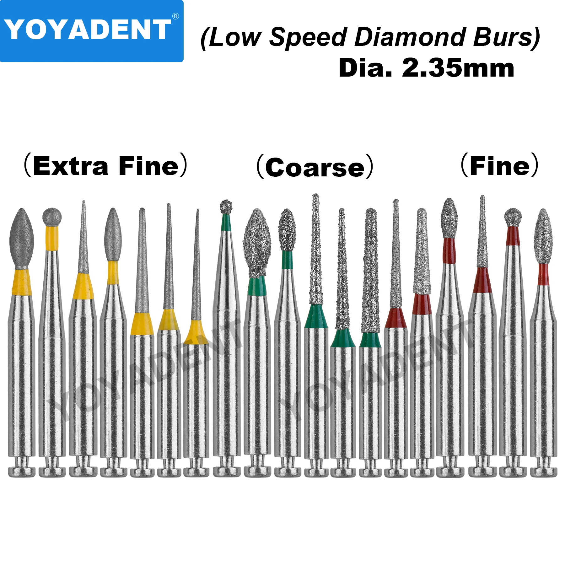 Dental Diamond Burs Low Speed Bur Dental Burs RA Dia.2.35mm For Low Speed Contra Angle Handpiece Dentists Tools 10Pcs/Pack