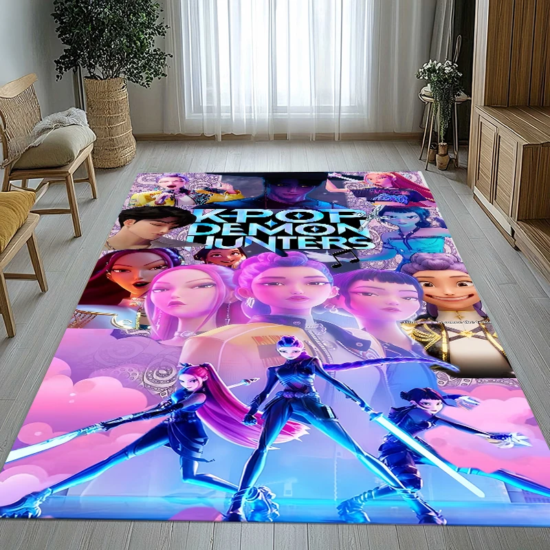 K-Pop Demon Hunters Golden Saja Boys Living Room Non-Slip Area Rug Soft Carpet for Bedroom Playroom Sofa,Home Decor Doormat
