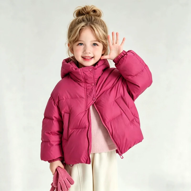 2026 Winter Design New Street Style Simple Solid Color Thickened Cotton Stand up Collar Coat