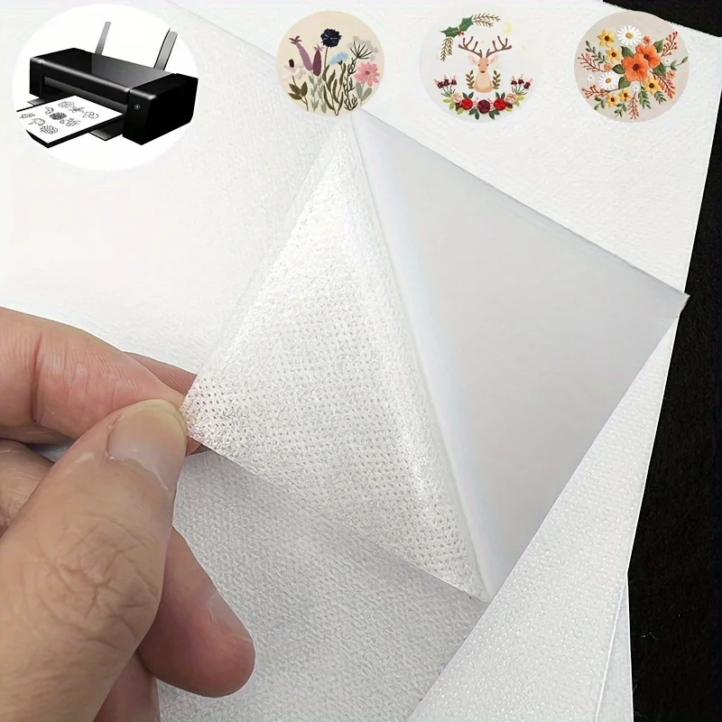 "مثبت تطريز A4 مكون من 10 أوراق - ورق قابل للطباعة وقابل للذوبان في الماء لخياطة الماكينة"