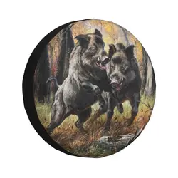 Custom Wild Animal Boar Spare Tire Cover for Toyota Land Cruiser Prado 4WD 4x4 RV Car Wheel Protectors 14