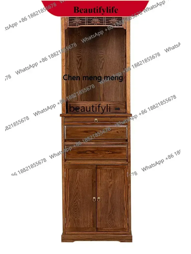 

z183 Solid Wood Shrine Home Buddha Cabinet Clothes Closet New Chinese Style Buddha Shrine Altar Living Room Shrine