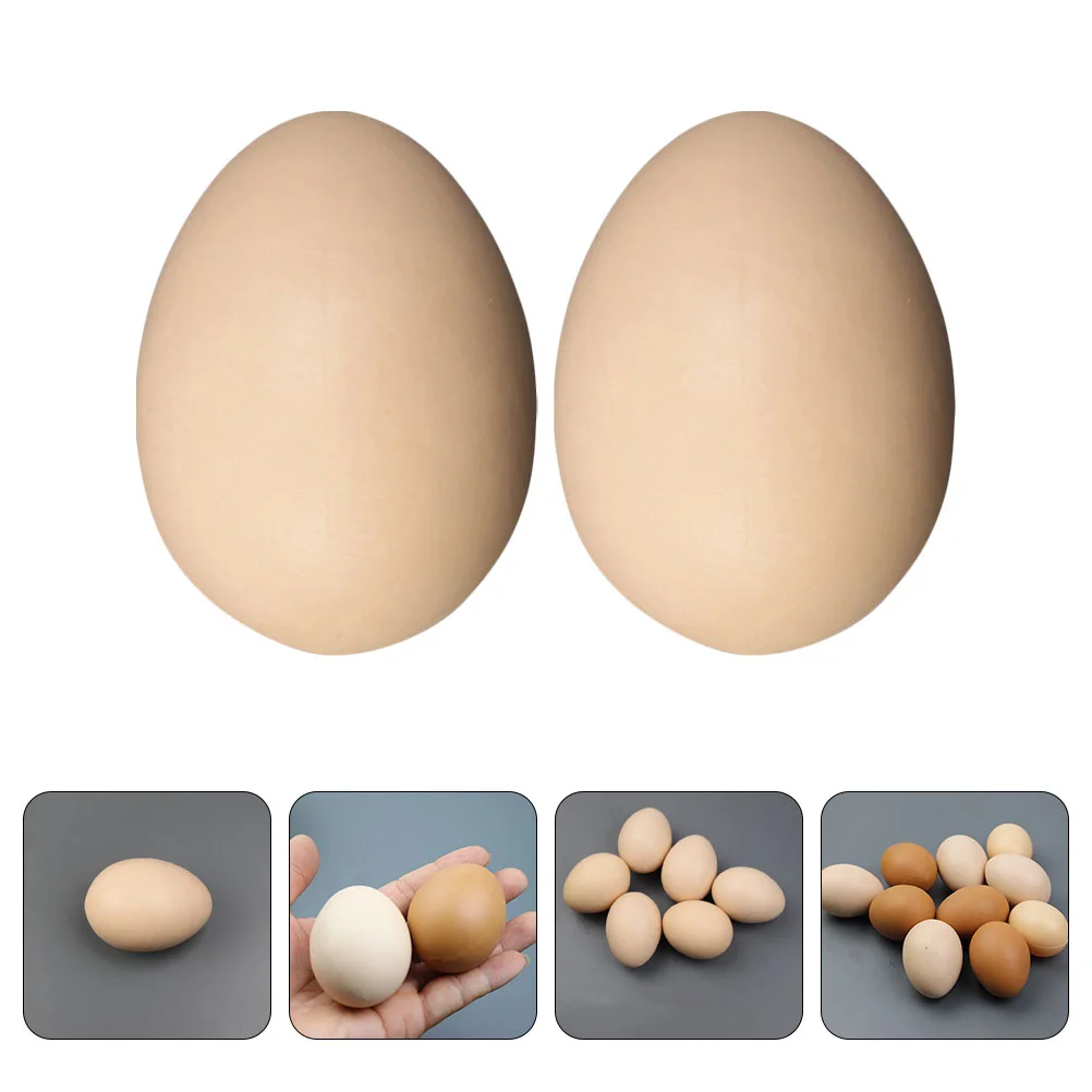 2 Pcs Artificial Chicken Egg Imitation Eggs Personalized Painting Fake Food Child