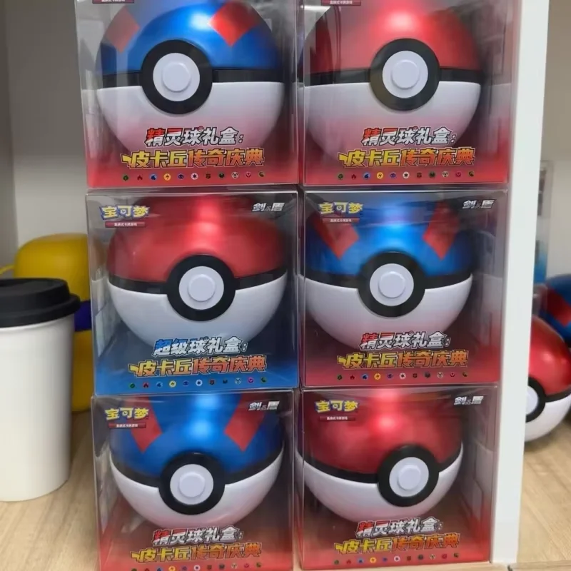Coffret cadeau d'anniversaire PTCG Pokemon Poke Ball Master Ball avec carte Pokemon, pack original en chinois simplifié, jouet idéal en stock