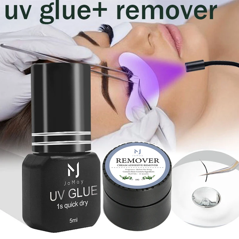 

JOMAY UV Glue With Remover Eyelash Glue Remover Fast Drying Strong False Eye Lash Extension Glue Adhesive UV Glue Professional