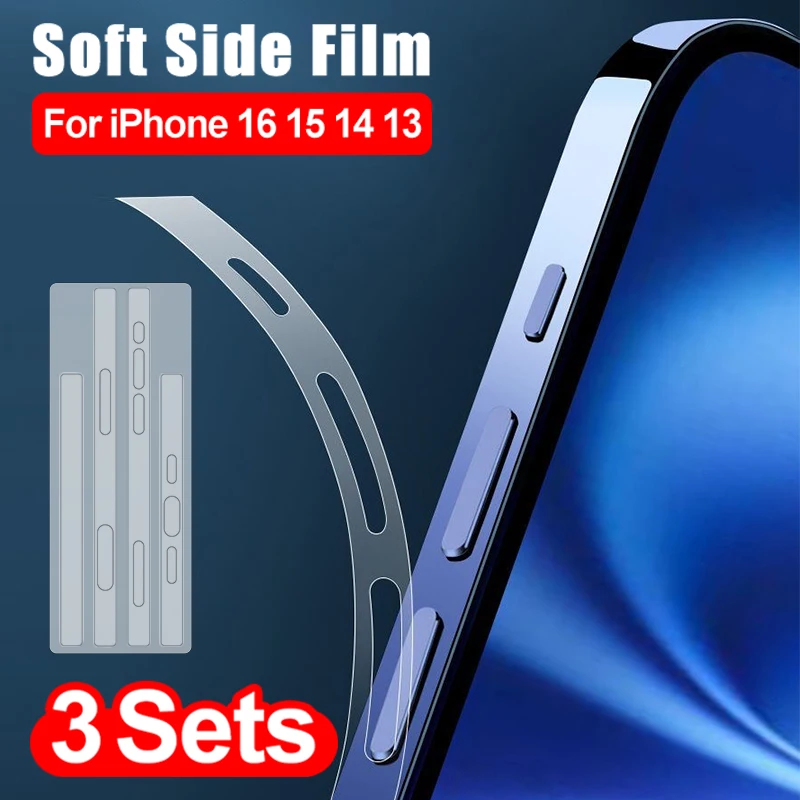 16PM Side Hydrogel Film for IPhone 16 15 14 Pro Max Plus 16Plus 14 ProMax 13 Mini Frame Protective Border Frame Screen Protector