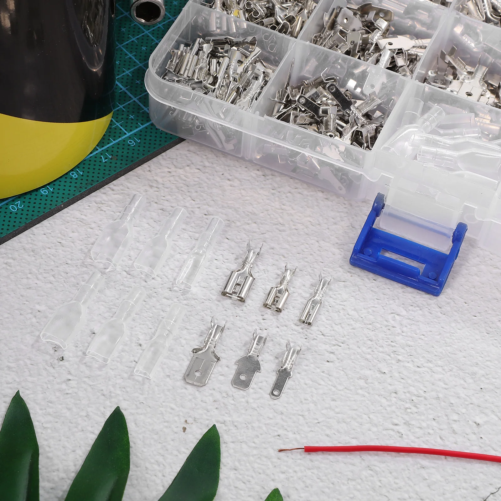 

Spade Connector Wire Terminals Electrical Assortment Easy Installation Storage Box Wide Application For