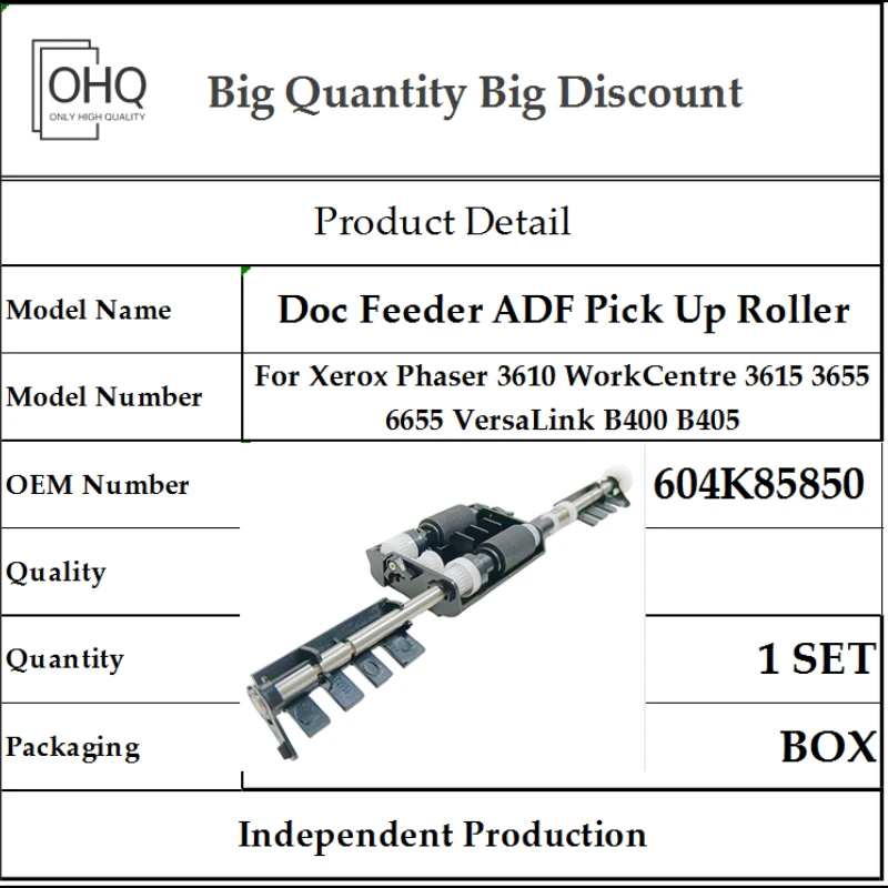 Doc alimentador ADF recoger rodillo 604K85850 para 1 Juego Xerox Phaser 3610 WorkCentre 3615 3655 6655 VersaLink B400 B405 piezas de impresora