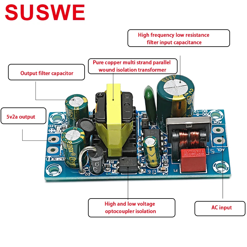 AC-DC 110V/220V To 5V 12V Factory Sales 1-17A  12v Power Board Switching Power Supply Module Bare Circuit for Replace/Repair