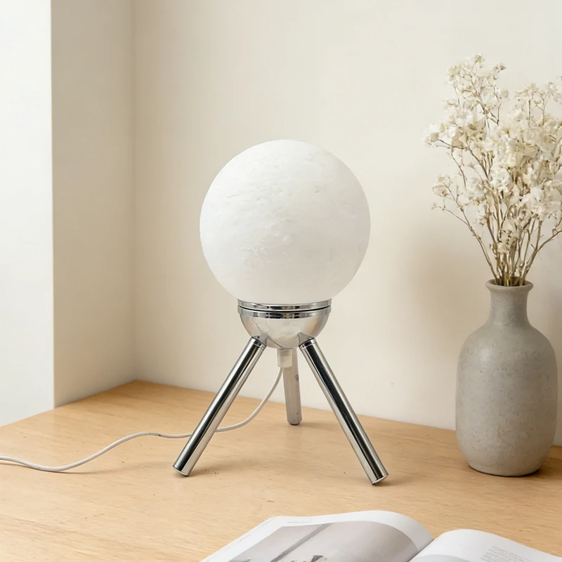 국경을 넘는 핫세일 삼각대 철제 아트 테이블 램프 원형 유리 갓 창의적인 침실 침대 옆 장식 조명