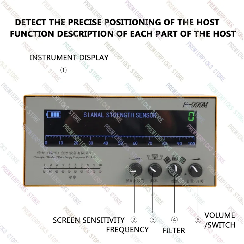 F999M Indoor and Outdoor Floor Heating Side Leakage Locating Tap Water Pipe  Detection Accurate Leak Detector