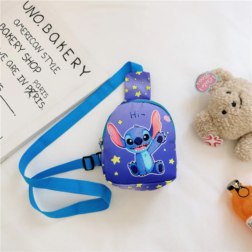 Disney Stitch Chest Bag, Cute Mini Outdoor Shoulder Bag for Boys and Girls, Children's Zipper Waist Bag, Children's Gift