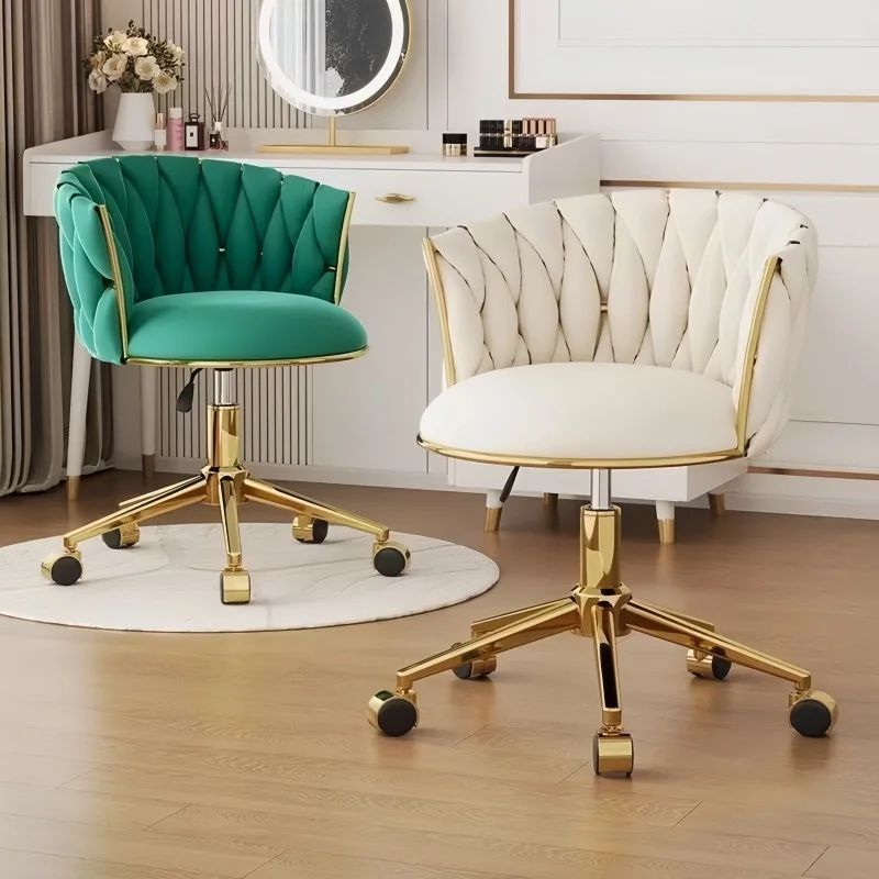 Luxury Makeup Chairs Girl Dressing Chair Armchair Bedroom Computer Chair Elegant Backrest Swivel Office Stool Simple Design Home