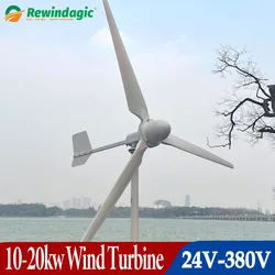 10KW 20KW Wind Turbine Kit 48V 96V 220V 380V Free Energy Magnetic Generator with Controller Inverter for Home Appliance Farm