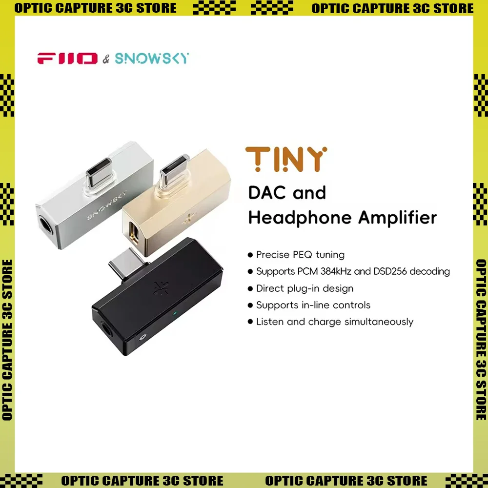 

FiiO Snowsky Tiny DAC: USB-усилитель для наушников с поддержкой 3.5мм/4.4мм/Type-C, настройкой PEQ, 384kHz/DSD256 и встроенным управлением