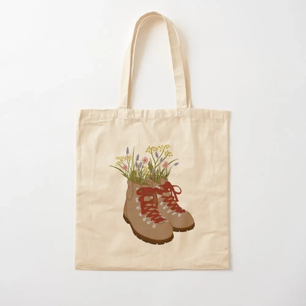 

Wildflower Hiking Boots Tote Bag Lady bags shopping cart bags custom tote bag Tote Bag