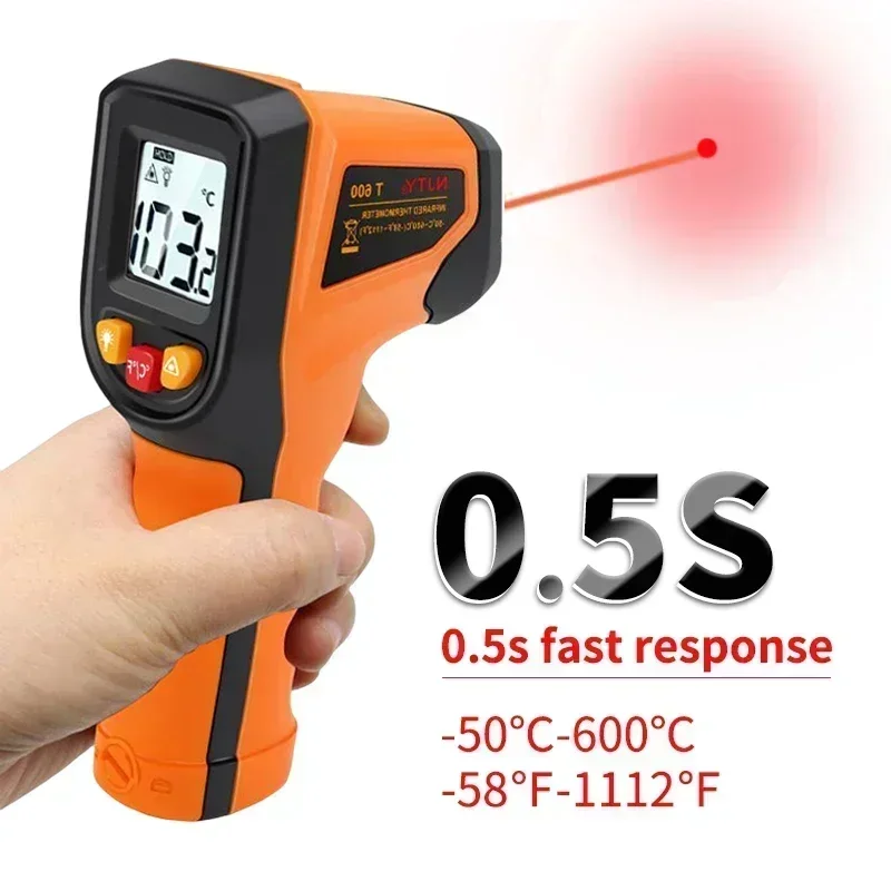 Laser Laser Infrared Termometro Pyrometer Non-contact Tools Temperature Digital Thermometer Meter Gauge -50~600℃ Gun