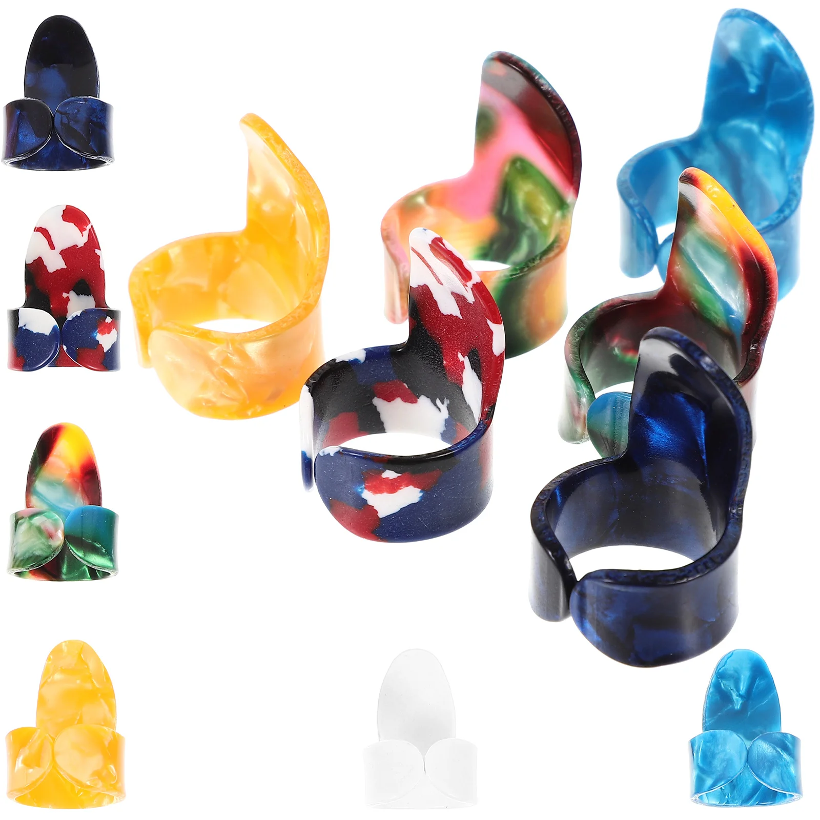 

12 Pcs Colored Guitar Picks Thumb Banjo Finger Acoustic Grip Guitars Accessories Kit LED