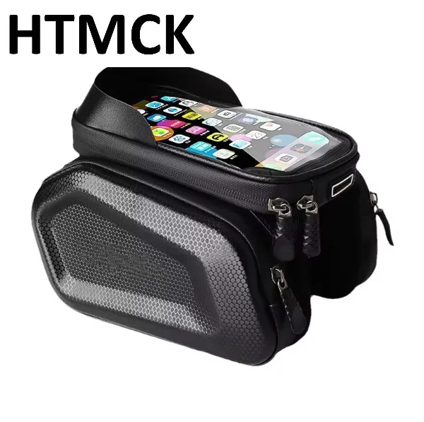 Bolsas para Bicicleta, Bolsa Frontal para Tubo Superior, Suporte para Telefone com Tela Sensível ao Toque, Acessórios e Peças para Ciclismo MTB e Estrada