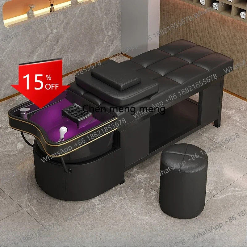 

E153 High-end Thai Style Shampoo Chairs Modern Ceramic Head Spa Shower Shampoo Bed Haircutting Salon Furniture Silla Peluqueria