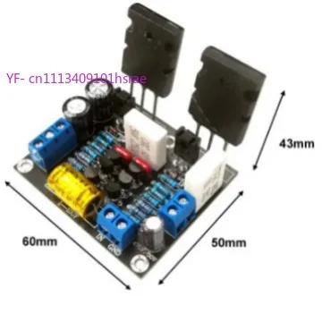 HiFi Mono 100W Power Amplifier Board, 2SC5200+2SA1943 Transistor Amp Module DC 20-50V High Power Audio Board