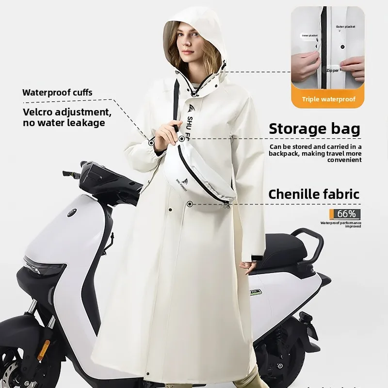 

Длинный плащ для походов на природу, модный дизайн в стиле тренча, цельный дождевик-пончо для защиты от ливня