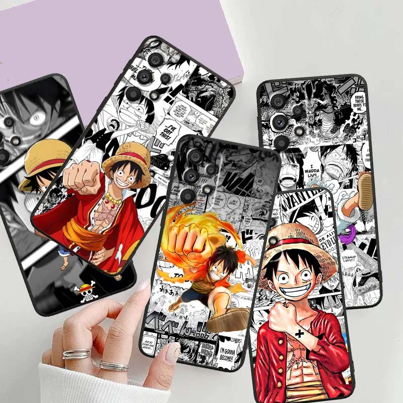 

One Piece Luffy Pattern Cool For Samsung A73 A72 A71 A55 A54 A53 A52 A51 A13 A22 A16 A15 A12 A14 5G Black Phone Case
