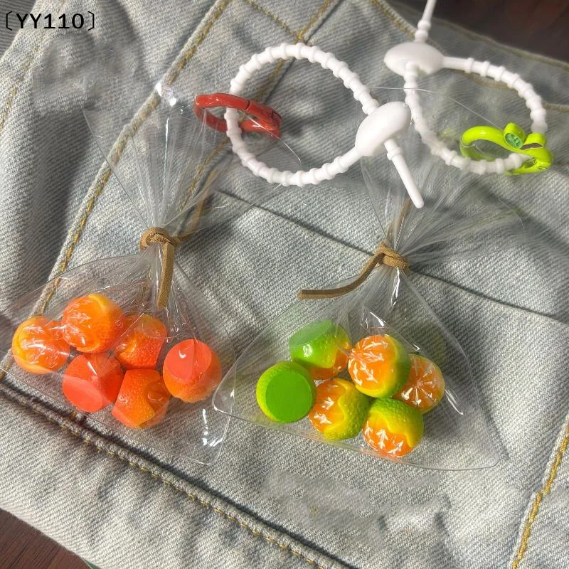 Tangerine Keychain Bag Keychain Auto Interior Decor Accessories Simulated Fruit Keychain  Rearview Mirror Fruit Pendant〔YY110〕