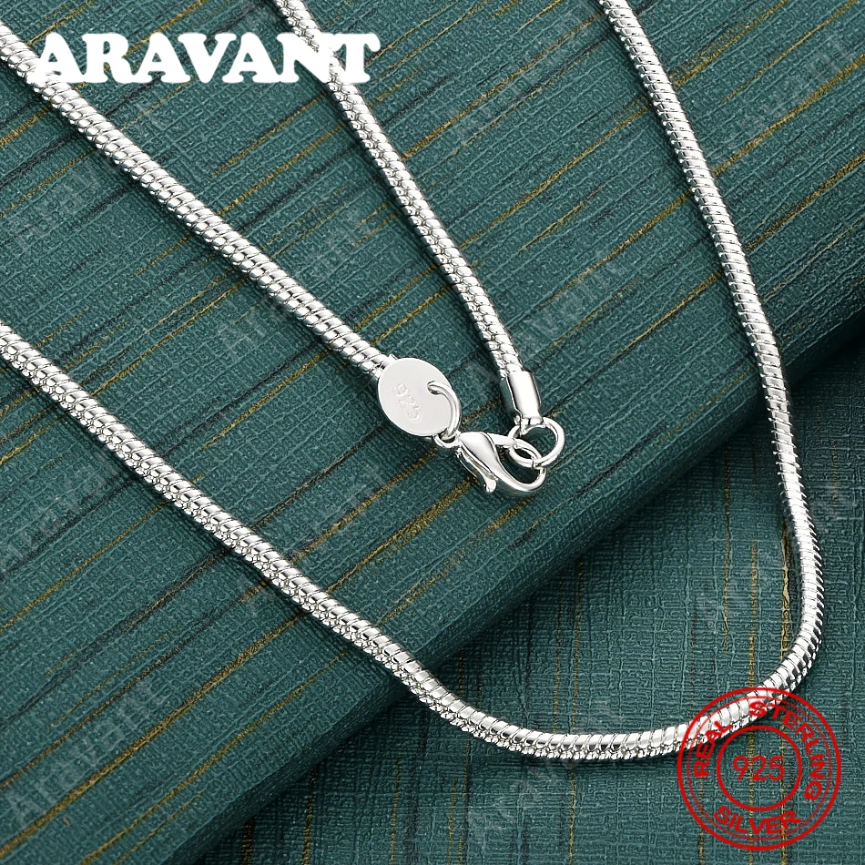 925 Sterling Silver 3mm Snake Chain Necklace, Women'S Commute Accessory, Christmas Gift Jewelry