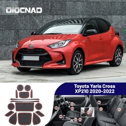 For Toyota Yaris Cross XP210 2020-2022 1Set Car Gate Slot Mat Interior Accessories Auto Anti-Slip Rubber Cup Pads 2021