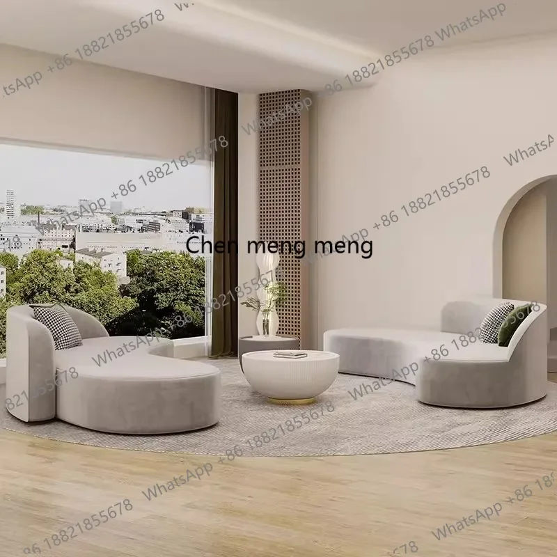 E153 Modern Creative Office Sofa Homestay Beauty Salon Company Reception Sofa Rest Area Velvet Design Office Furniture Transat