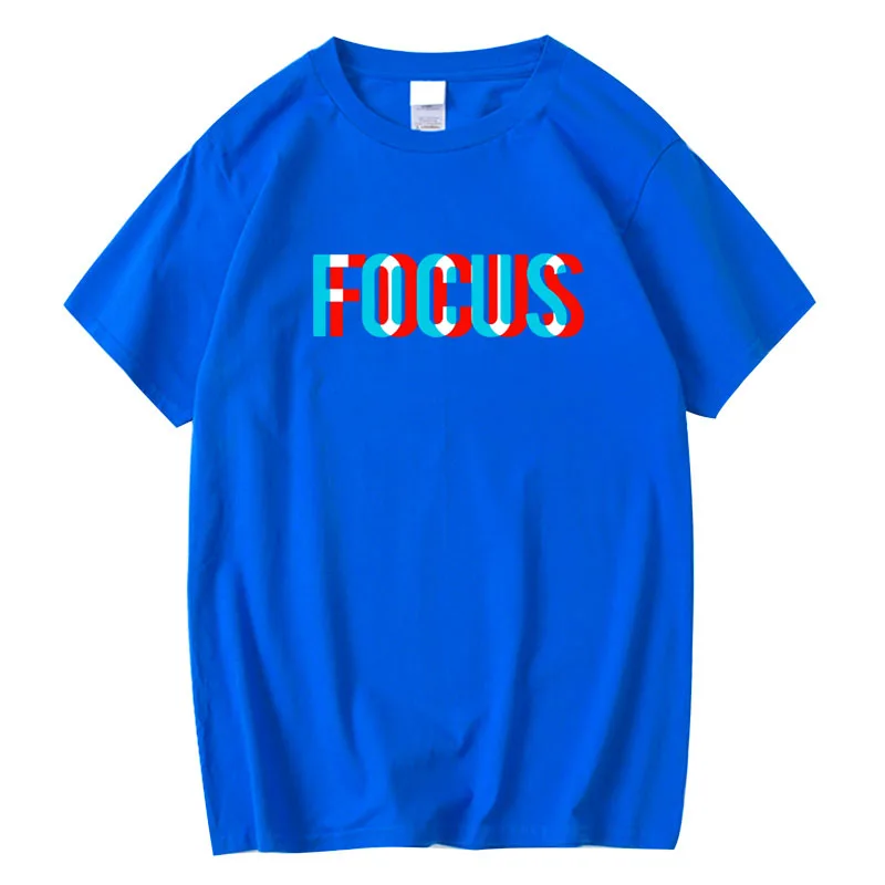 Men's T-shirt 100% Cotton Summer Loose Focus Print Men T Shirt Casual Loose o-neck Men Tshirt Short Sleeve t-shirt Male Tees