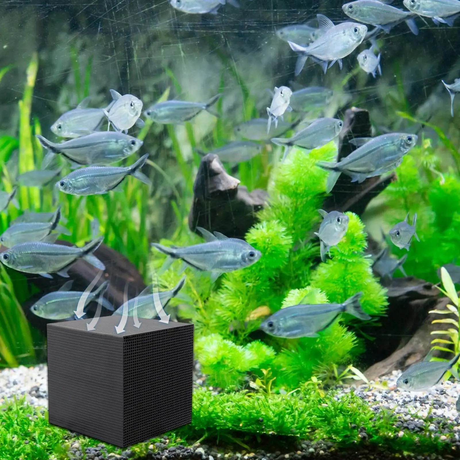 Aquarium Water Purifier Cube Ultra Strong Filtration Absorption Activated Carbon Purifying Aquarium Filter for Tank Ponds