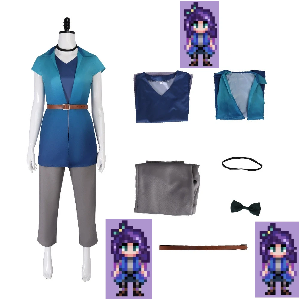 

Anime Game Stardew Valley Abigail Cosplay Costume Halloween Role-playing Abigail Cosplay T-shirt Costume
