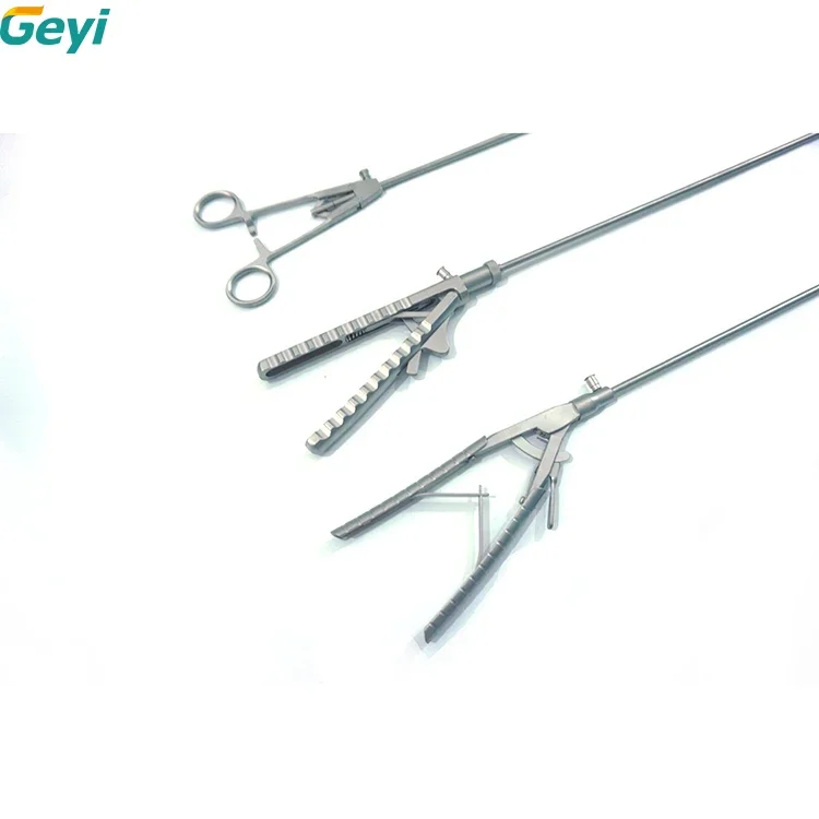 Geyi OEM Available Laparoscopic Reusable Needle Holder V-shaped  Straight Laparoscopic Surgical Instrument For Surgery