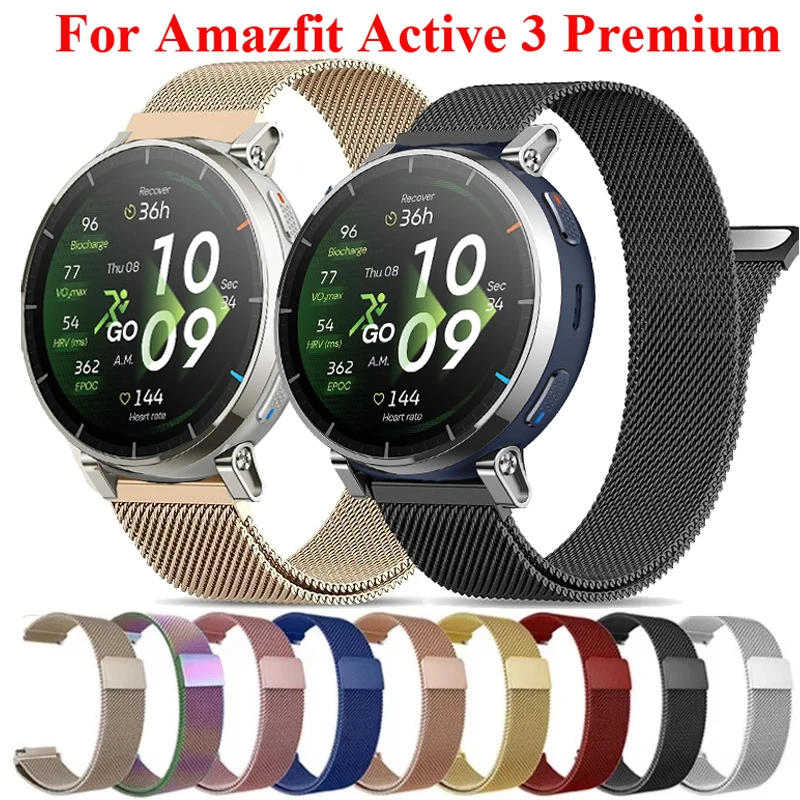 20mm 22mm Milanese Loop für Amazfit Active 3 Premium Metallarmband für Amazfit Active 2/Max/Bip 6 5 3/GTS4 3 2/GTR 4 3 2/42mm 47mm
