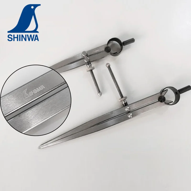 SHINWA Steel Gauge Spring Planning Wire Gauge Industrial Compass Drawing Line 15cm20cm