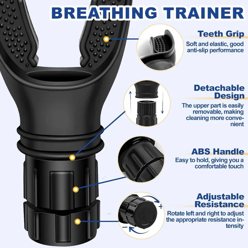 Breathing Trainer Exercise Device Lung Face Mouthpiece Respirator Fitness Deep Breath Capacity Training Equipment Adjustable