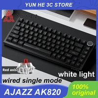 Teclado mecánico Ajazz Ak820 con cable USB 75% junta de luz blanca tecla completa intercambio en caliente teclado para juegos Esports personalizado para Pc portátil