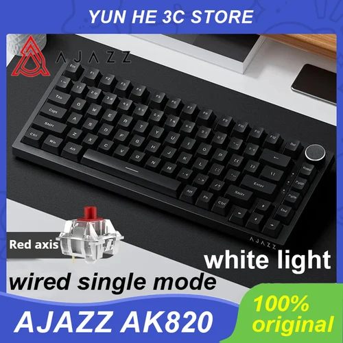 Teclado mecánico Ajazz Ak820 con cable USB 75% junta de luz blanca tecla completa intercambio en caliente teclado para juegos Esports personalizado para Pc portátil
