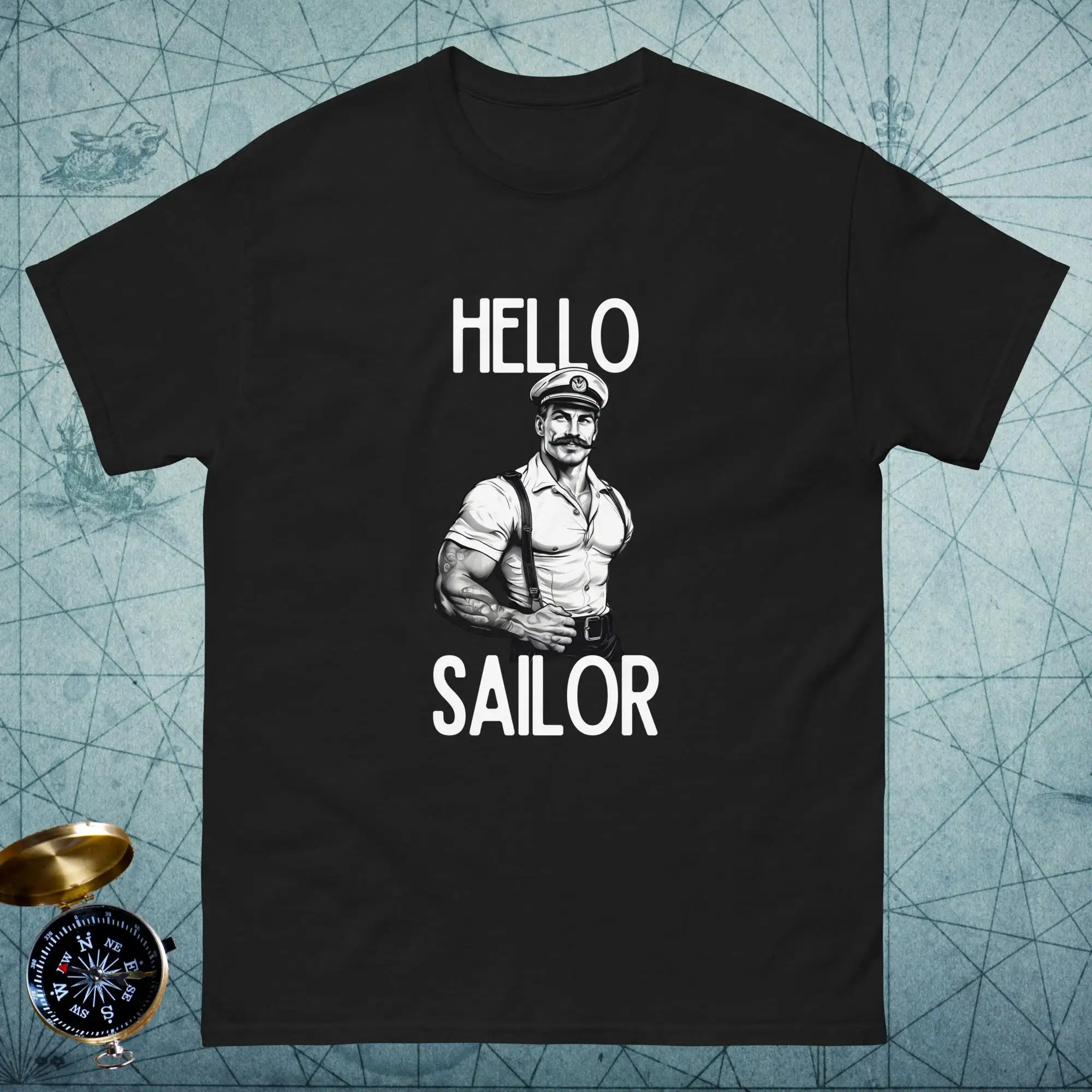 Tom Of Finland Sailor Mens T Shirt Gay Hello For Man Pride Lgbt Lgbtqia Muscle Queer Bisexual