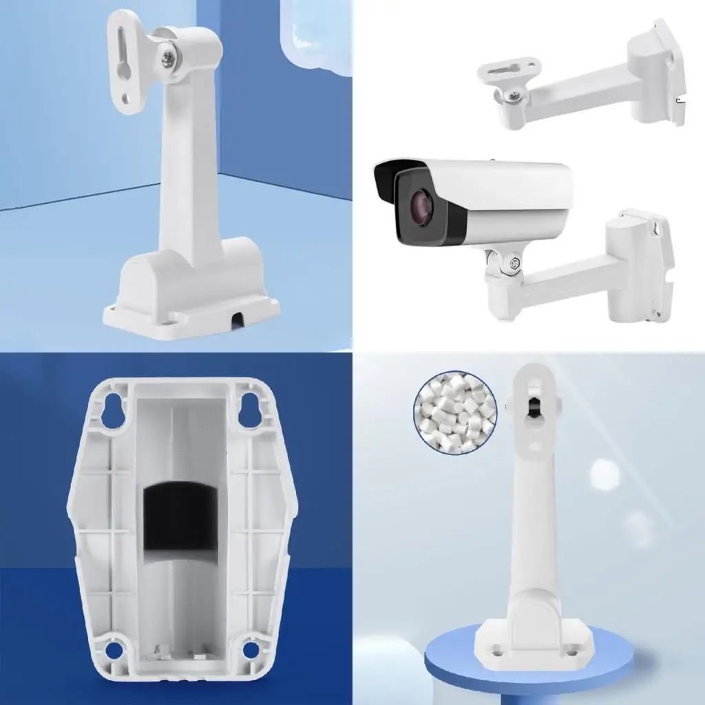 L4MD Plastic Indoor Outdoor Wall Mount Security Surveillances Camera Housing Mounting Bracket Stand 180 Degree Rotation