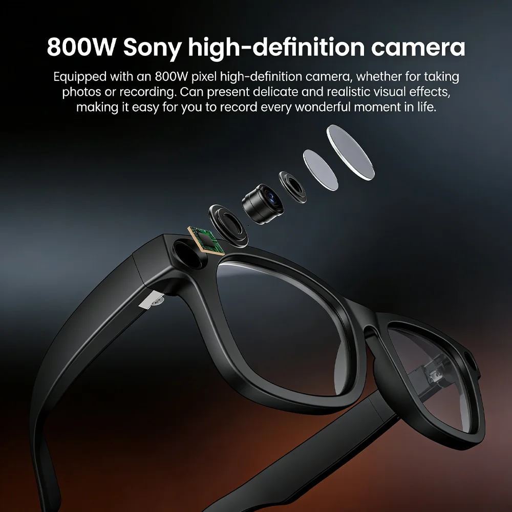 

Electrochromic AI Smart Glasses Touch Control 4 Adjustable Modes UV400 Protection Wearable Eyewear Outdoor Driving Sun Glasses