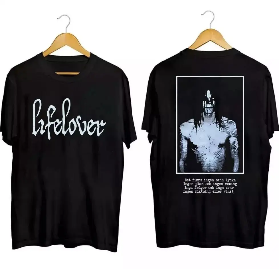 Rock Heavy Metal Tops DOUBLE SIDED Lifelover Band Black T-Shirt Collection Oversized Tee Tshirt Men Women Summer Cotton Tee